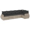 vidaXL 6-dijelni set vrtnih sofa od poliratana s jastucima svjetlosivi