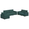vidaXL Sofa 3 pcs Tamnozelena 220 x 80 x 84 cm Platnasta tkanina