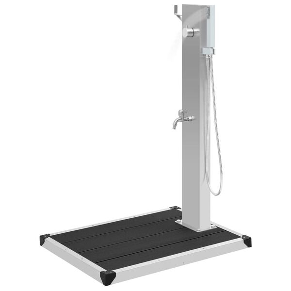 vidaXL Vanjski tuš s podlogom od WPC-a i nehrđajućeg čelika