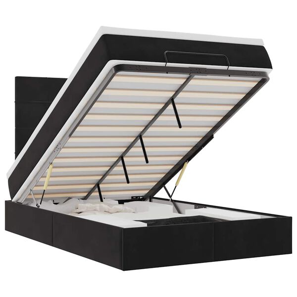 vidaXL Otomanski krevet s madracima crni 120x200 cm baršunasti