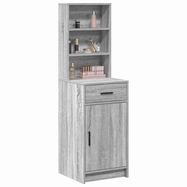 vidaXL Highboard Siva Sonoma 40 x 40,5 x 135 cm Konstruirano drvo