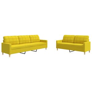 vidaXL 2-dijelni set sofa svjetložuti od tkanine