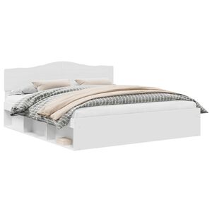 vidaXL Krevetna konstrukcija Bijelo 180 x 200 cm Čvrsto borovo drvo