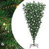 vidaXL Preokrenuti umjetni božićni bor s setom kuglica Zelena 210 cm