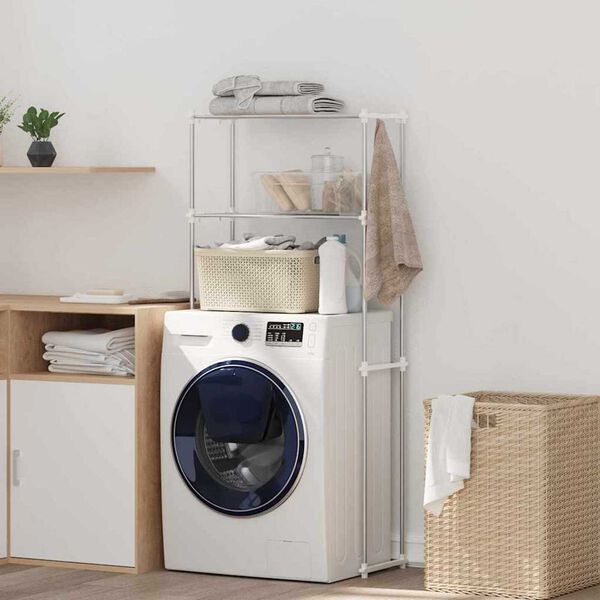 vidaXL Polica za perilicu rublja Bijelo 70 x 27 x 136 cm Aluminij