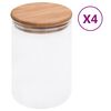vidaXL Staklenke za pohranu s poklopcima od bambusa 4 kom 800 ml