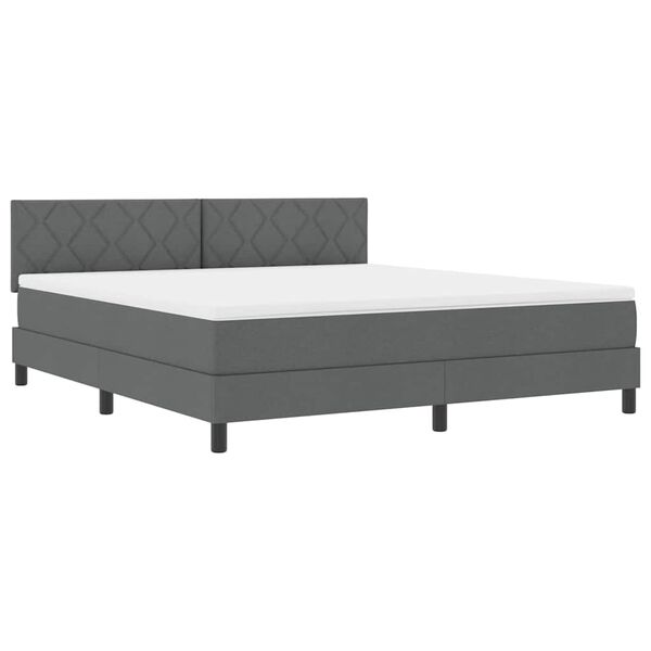 vidaXL Boxspring krevet s madracem Tamno siva 180 x 200 cm tkanina