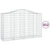 vidaXL Lučne gabionske ko&scaron;are 12kom 200x50x120/140cm pocinčano željezo