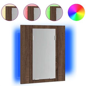 vidaXL LED kupaonski ormarić s ogledalom boja hrasta 40x12x45cm drveni