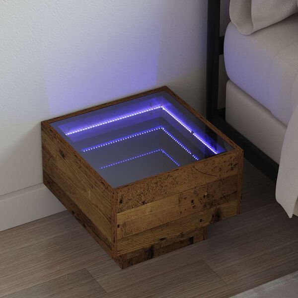 vidaXL Kava Stol Staro drvo 40 x 40 x 30 cm Konstruirano drvo