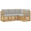 vidaXL Setovi sofa 4 pcs Bijela i svjetlosiva 185,5 x 126,5 x 73 cm