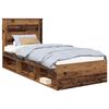 vidaXL Krevetna konstrukcija Staro drvo 90 x 190 cm Čvrsto borovo drvo
