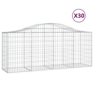 vidaXL Lučne gabionske ko&scaron;are 30 kom 200x50x80/100cm pocinčano željezo