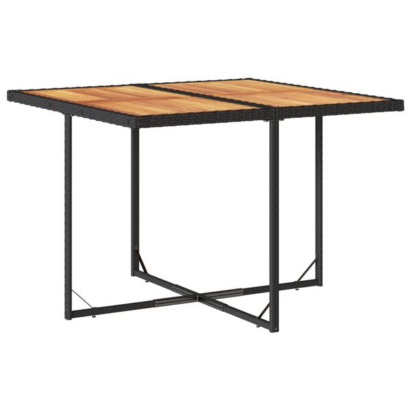 vidaXL 5-dijelni vrtni blagovaonski set s jastucima od poliratana crni