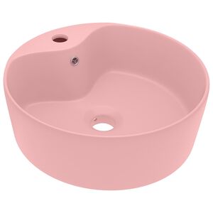 vidaXL Luksuzni umivaonik mat ružičasti 36 x 13 cm keramički