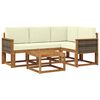 vidaXL Set vanjskih sofa 5 pcs Prirodna i krem Poliester