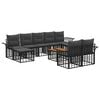 vidaXL Set vanjskih sofa 10 kom. Crna i tamno siva Poliester