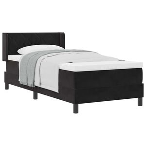 vidaXL Krevet s opruga kutije s uzglavljem Crna 200 x 90 cm Bar&scaron;un
