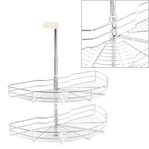 vidaXL Kuhinjska žičana ko&scaron;ara s 2 razine srebrna 180&deg; 75 x 38 x 80 cm