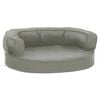 vidaXL Ergonomski madrac za pse 60 x 42 cm sivi izgled platna