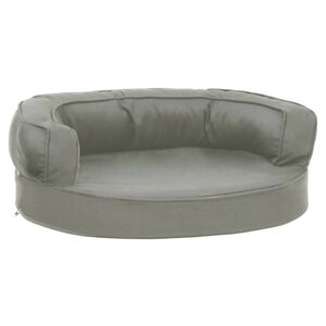 vidaXL Ergonomski madrac za pse 60 x 42 cm sivi izgled platna