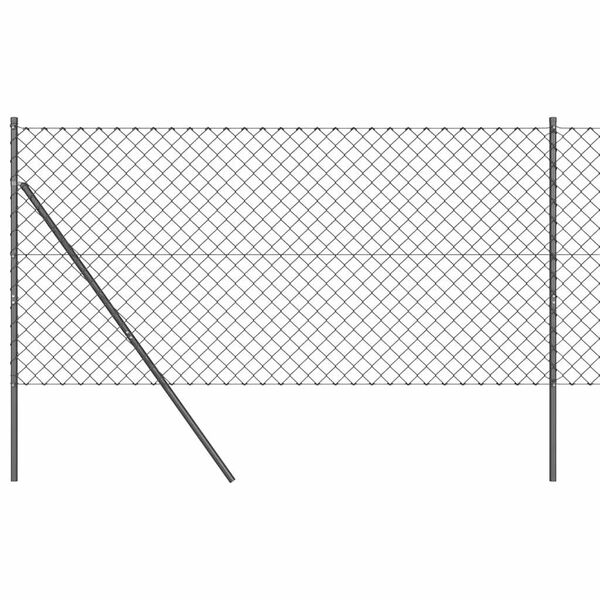 vidaXL Ograda od lanca s stupovima Siva 1.2 x 25 m Čelik