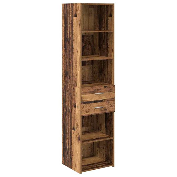 vidaXL Highboard Staro drvo 45 x 42,5 x 185 cm Konstruirano drvo