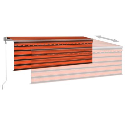 vidaXL Automatska tenda s roletom i senzorom LED 4x3m narančasto-smeđa