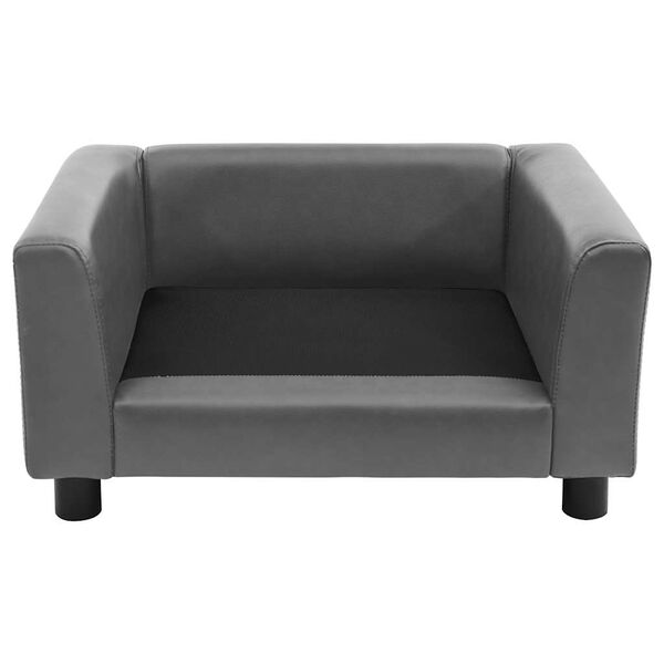 vidaXL Sofa za pse siva 60 x 43 x 30 cm od pli&scaron;a i umjetne kože