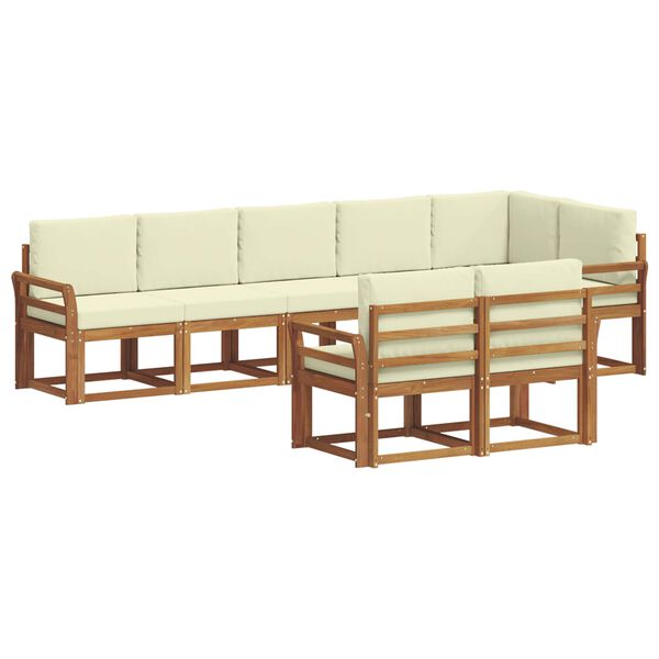 vidaXL Set vanjskih sofa s jastukom 8 pcs Prirodna i krem