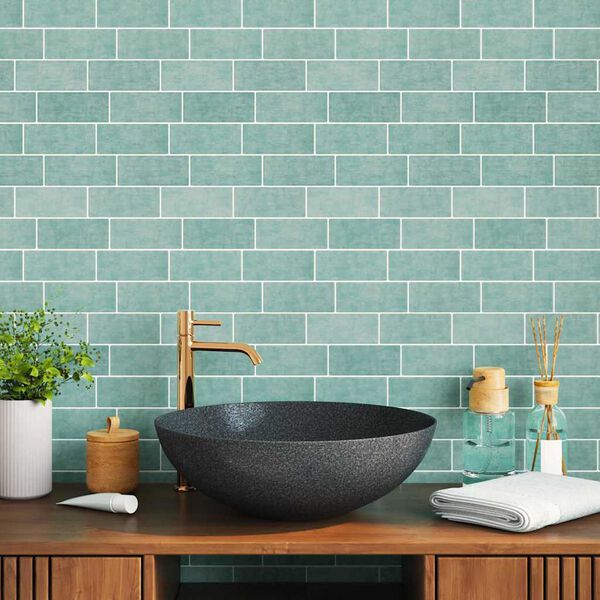 vidaXL Subway pločica 10 pcs Siva zelena 29.4 x 21.4 cm