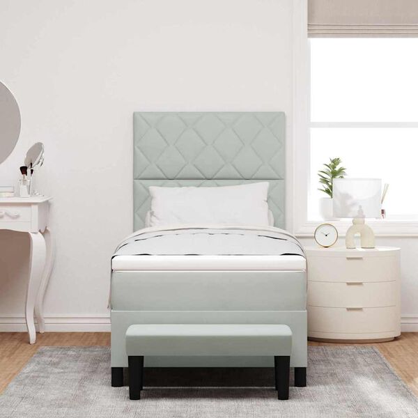 vidaXL Krevet s opruga kutije Svijetlo siva 90 x 200 cm Bar&scaron;un