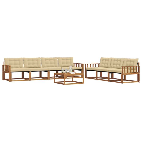 vidaXL Set vanjskih sofa s jastukom 8 pcs Prirodna i bež