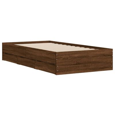 vidaXL Okvir kreveta s ladicama oja smeđeg hrasta 75x190 cm drveni