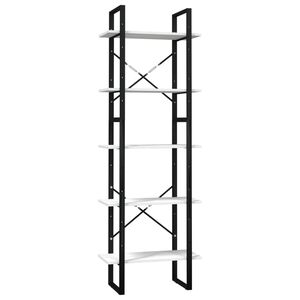 vidaXL Ormarić za knjige 5 razina bijeli 60x30x175 cm masivna borovina