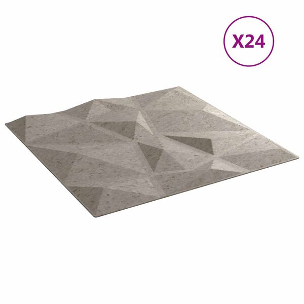 vidaXL Zidne panele 24 pcs Betonsko Siva 50 x 50 cm XPS pjena