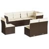 vidaXL 8-dijelni set vrtnih sofa s jastucima smeđi od poliratana