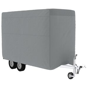 vidaXL Navlaka za prikolicu za konje siva 334x148x230 cm