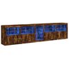 vidaXL Komoda s LED svjetlima boja dimljenog hrasta 283x37x67 cm