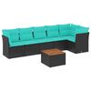 vidaXL 7-dijelni set vrtnih sofa od poliratana s jastucima crni