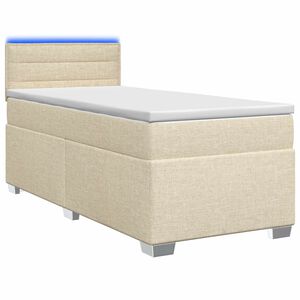 vidaXL Krevet s box springom, madracem i LED-om Krem 80 x 200 cm