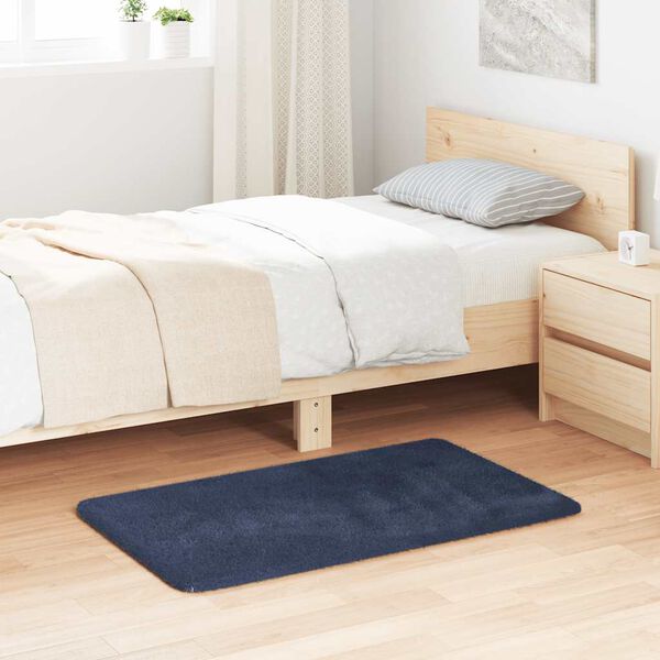 vidaXL Čupavi tepih s visokim vlaknima NAVARRA tamnoplavi 60x100 cm