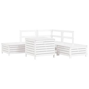 vidaXL 6-dijelni set vrtnih sofa bijeli od masivne borovine