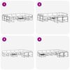 vidaXL Set vanjskih sofa s jastukom 10 pcs Prirodna i krem