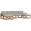 vidaXL Set vanjskih sofa s jastukom 6 pcs Prirodna i svijetlo siva
