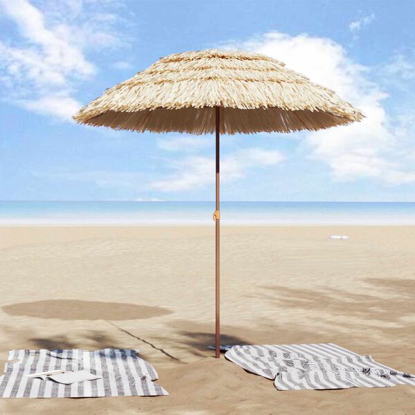 vidaXL Suncobran za plažu Prirodna 255 x 255 x 255 cm