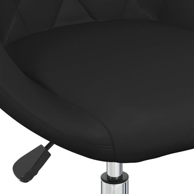 vidaXL Okretna blagovaonska stolica od umjetne kože crna