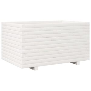 vidaXL Vrtna sadilica bijela 90x60x49,5 cm od masivne borovine