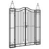 vidaXL Vrtna vrata crna 121 x 8 x 150 cm od kovanog željeza