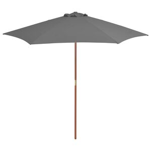 vidaXL Vanjski suncobran s drvenim stupom 270 cm antracit